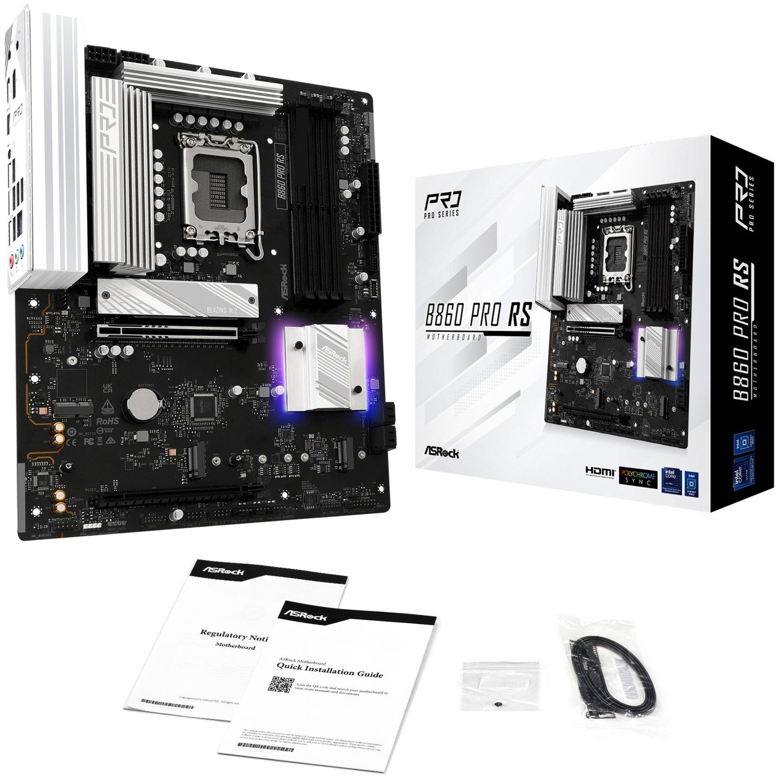 ASRock B860 Pro RS socket 1851 moederbord RAID, 2.5 Gb-LAN, Sound, ATX