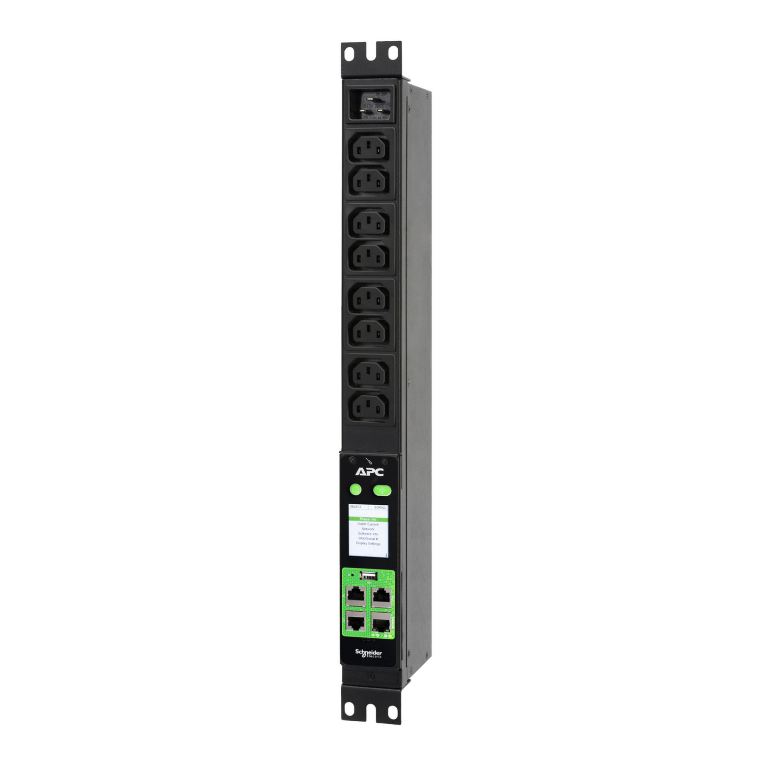 APC Easy PDU Metered 1U 16A 230V Zwart, 8x C13, EPDU2016M