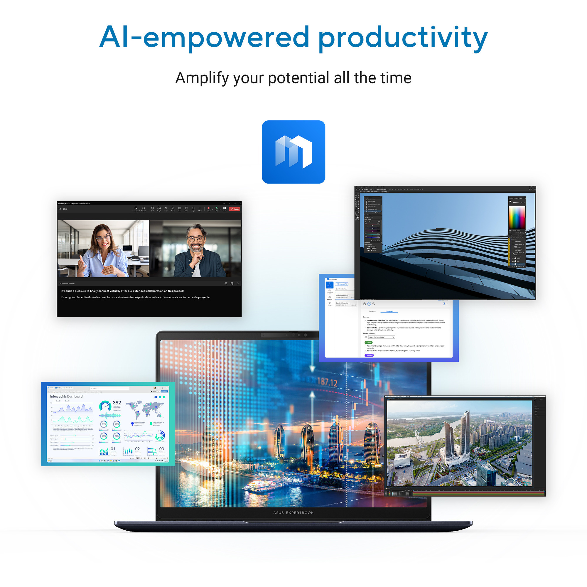 ASUS ExpertBook B5 B5405CCA-LY0020X 14"  laptop Zwart | Core Ultra 7 255H | Arc 140T | 16 GB | 512 GB SSD