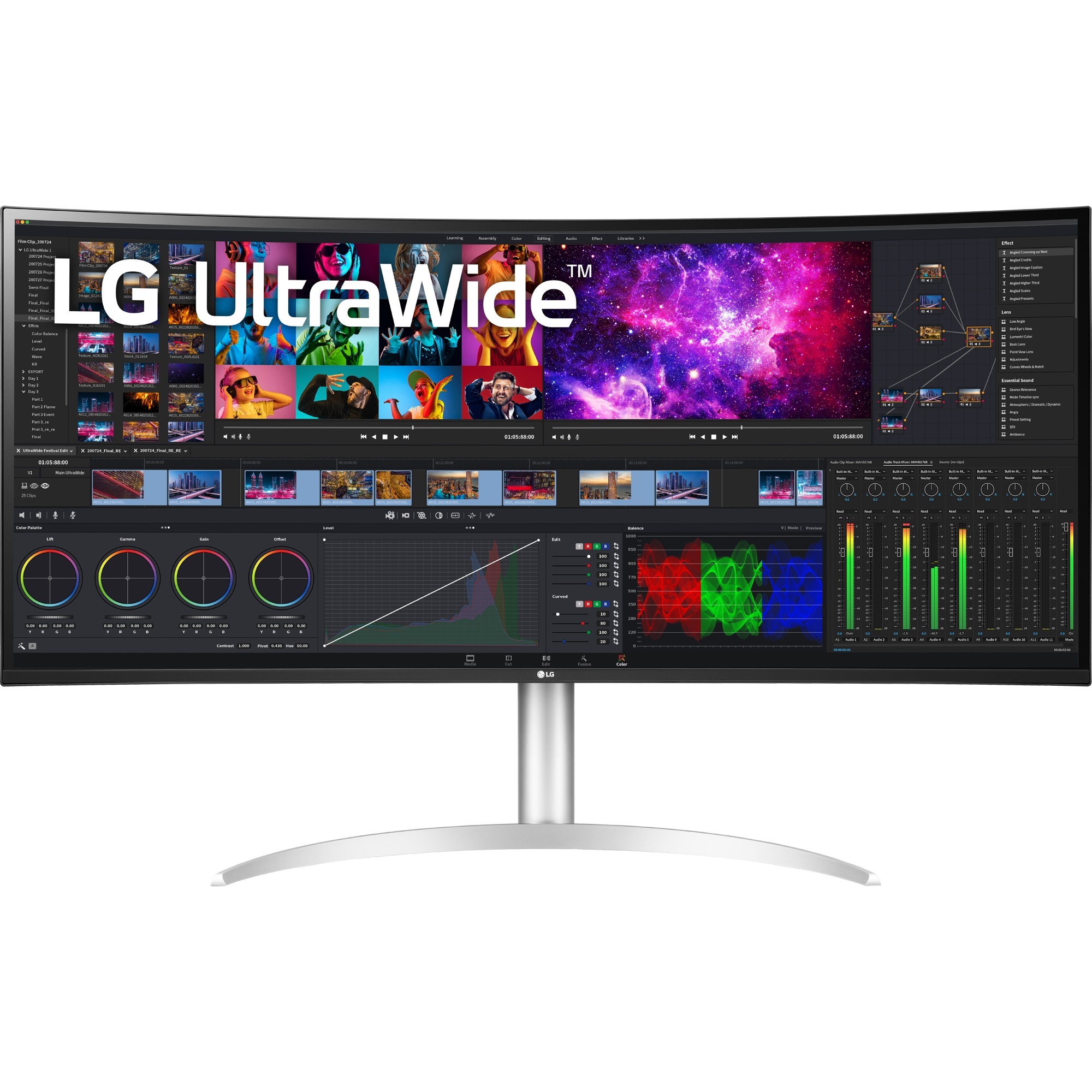 LG UltraWide 40WP95CP-W 39.7" 4K UHD Curved monitor Wit, 2x HDMI, DisplayPort, 2x USB-A, USB-C, Thunderbolt 4
