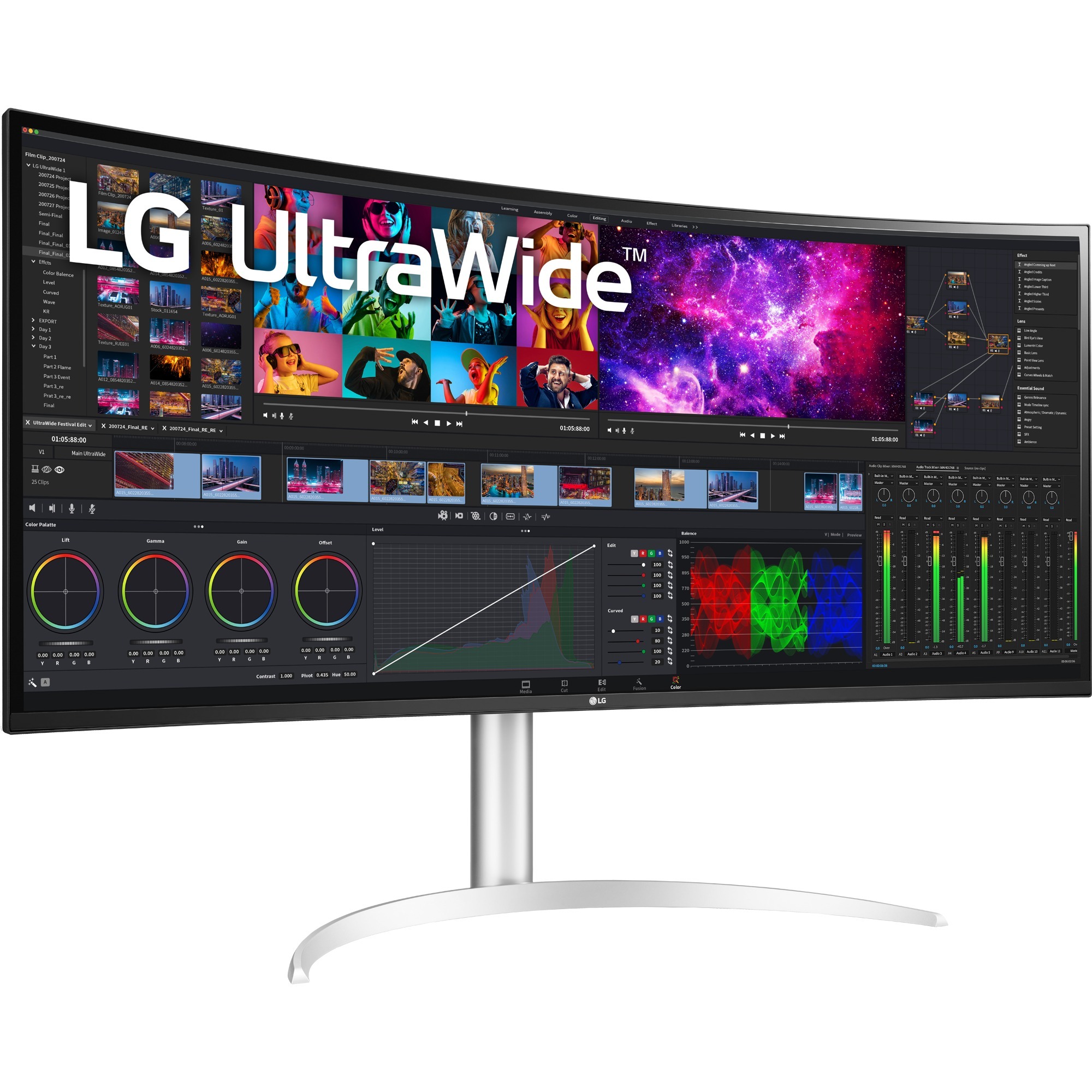 LG UltraWide 40WP95CP-W 39.7" 4K UHD Curved monitor Wit, 2x HDMI, DisplayPort, 2x USB-A, USB-C, Thunderbolt 4