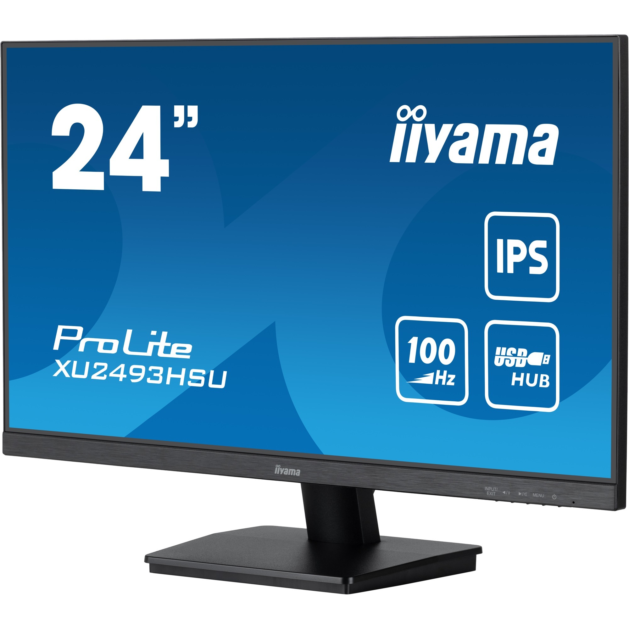 iiyama ProLite XU2493HSU-B7 24" monitor Zwart (mat), 100 Hz, HDMI, DisplayPort, USB, Audio, Adaptive Sync