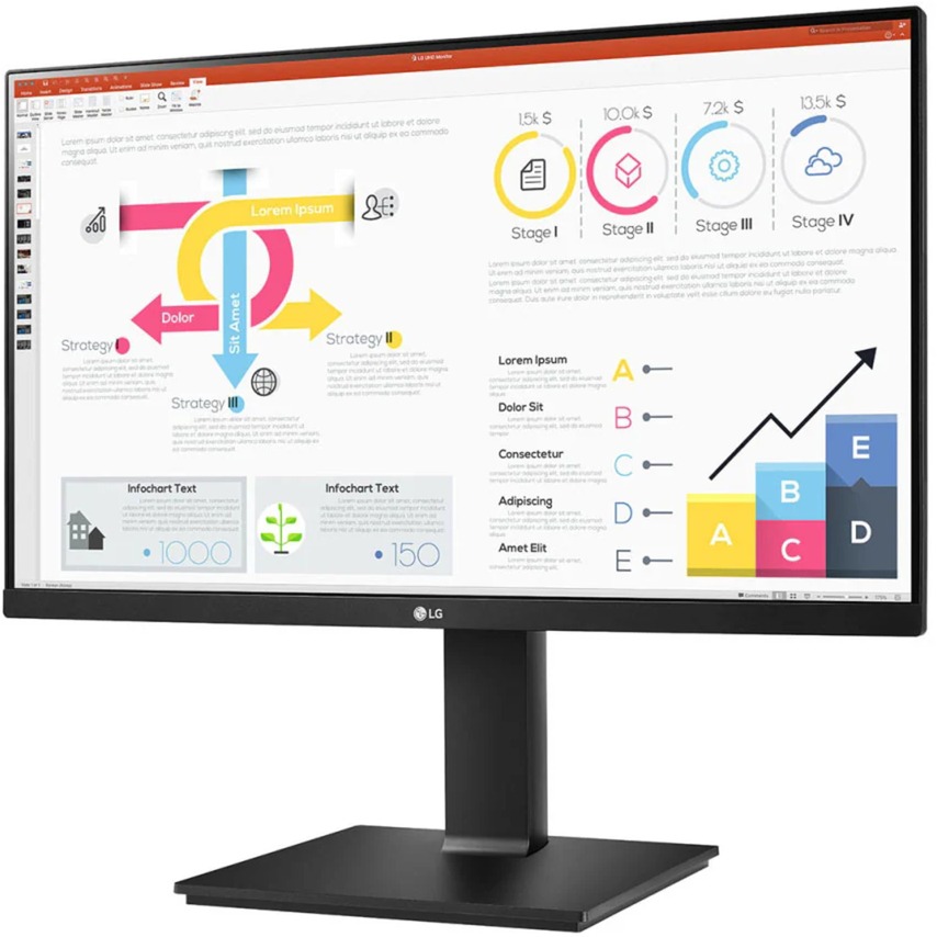 LG UltraFine 24QP750P-B 23.8" monitor Zwart, 1x HDMI, 1x DisplayPort, USB-A, USB-C, HDR 10, AMD FreeSync