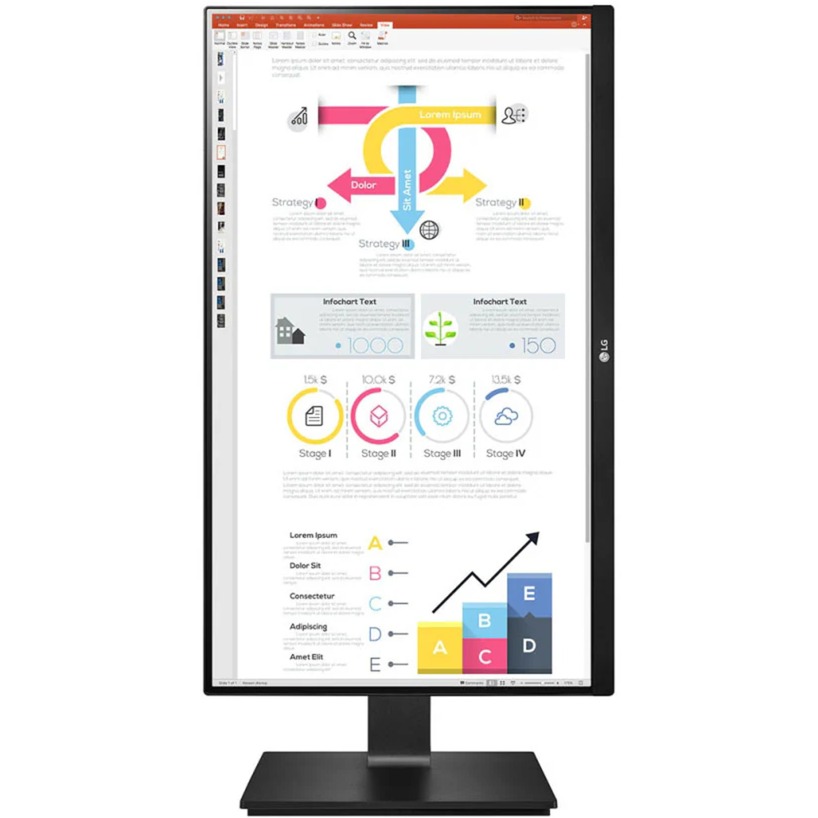 LG UltraFine 24QP750P-B 23.8" monitor Zwart, 1x HDMI, 1x DisplayPort, USB-A, USB-C, HDR 10, AMD FreeSync