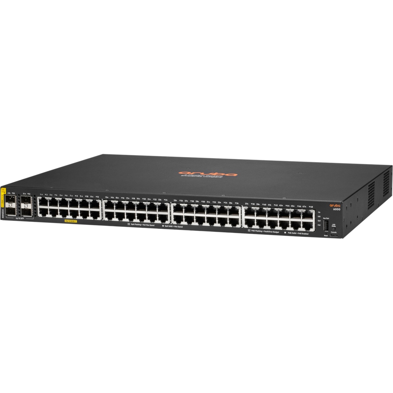 Hewlett Packard Enterprise Aruba CX 6000 48G CL4 PoE 4SFP switch 370 Watt PoE