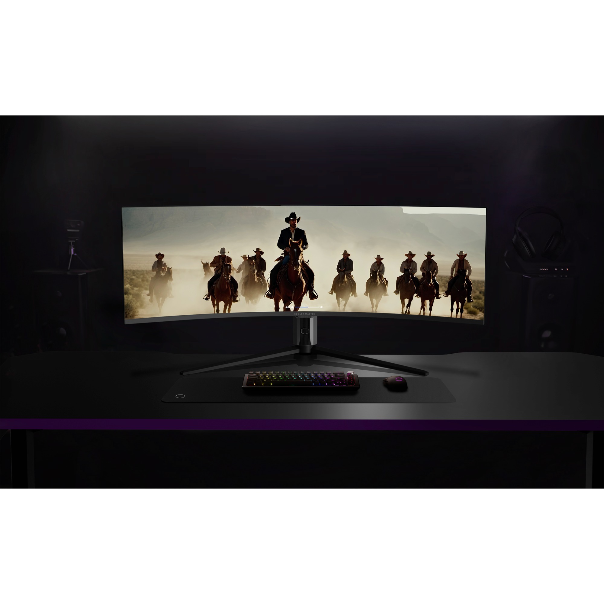 Cooler Master GP57ZS DUHD gaming monitor 57" 8K UHD Curved UltraWide  Zwart, 2x HDMI, 1x DisplayPort, USB-C, USB-B, USB-A, 120 Hz