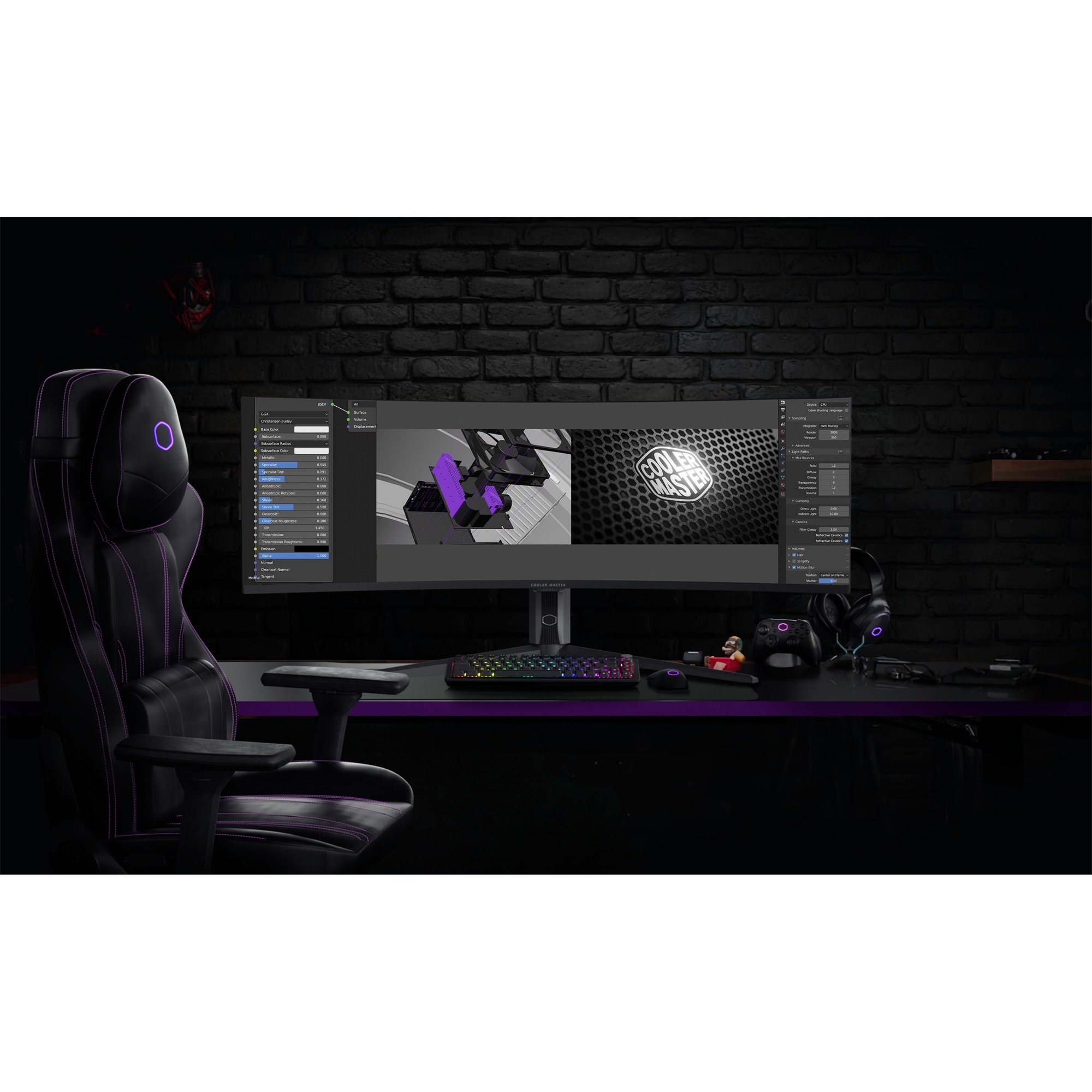 Cooler Master GP57ZS DUHD gaming monitor 57" 8K UHD Curved UltraWide  Zwart, 2x HDMI, 1x DisplayPort, USB-C, USB-B, USB-A, 120 Hz