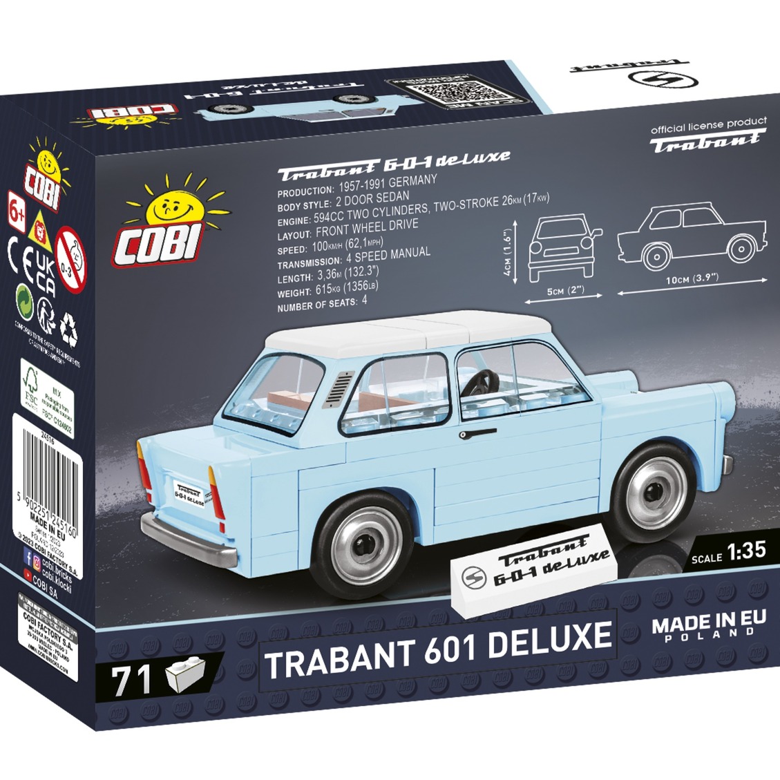 COBI Youngtimer Collection - Trabant 601 Deluxe Constructiespeelgoed Schaal 1:35