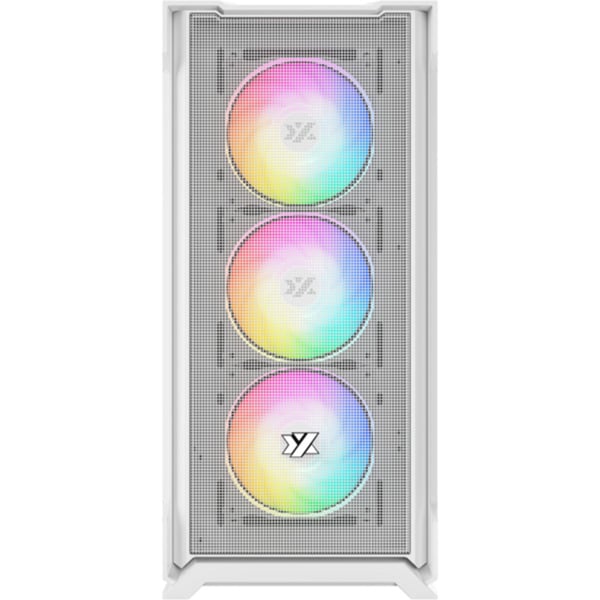 XYZ PC Gear Airone 300-X Mesh midi tower behuizing Wit | 1x USB-A | 1x USB-C | Tempered Glass