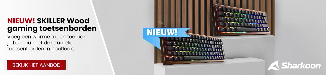 Sharkoon SKILLER Wood gaming toetsenborden