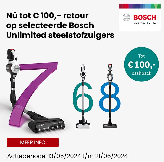 Promobanner - Bosch actie: Nú tot € 100,- retour