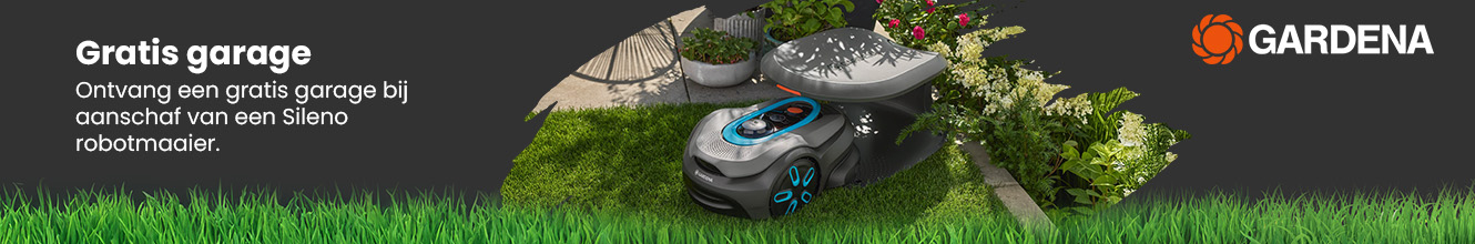 Gardena actie: Gratis garage bij aanschaf van een Sileno Robotmaaier