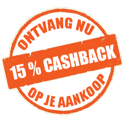 Ontvang nu 15 % Cashback