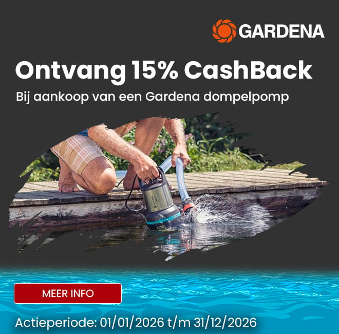 Gardena actie: 15% cashback op dompelpompen