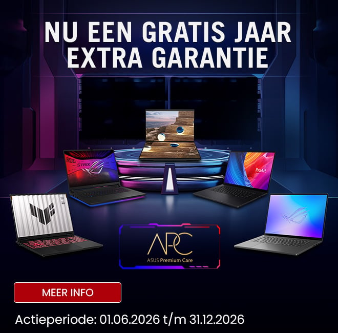 Registreer jouw nieuwe ASUS laptop en ontvang 1 jaar extra garantie gratis