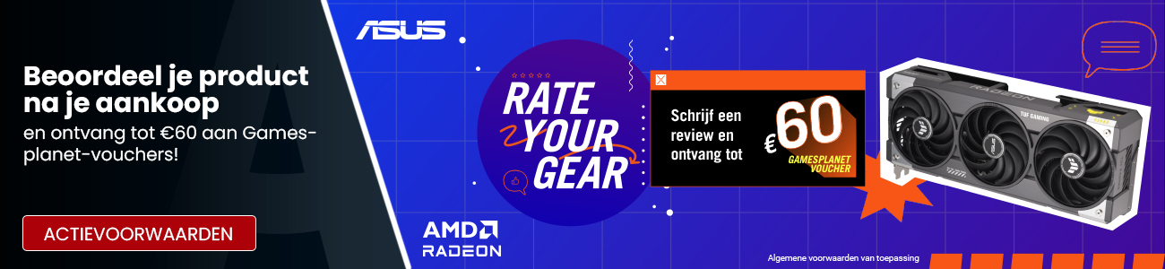 ASUS Rate Your Gear - Beoordeel je product en ontvang tot €60 aan Gamesplanet-vouchers!