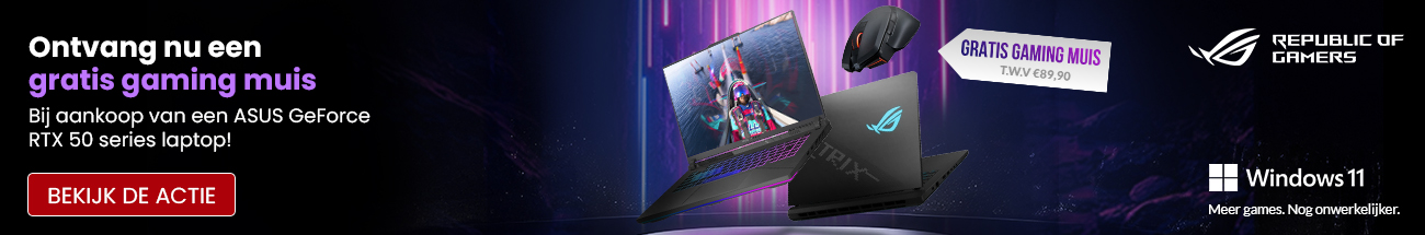 ASUS -  ontvang nu een gratis gaming muis t.w.v. €89,90