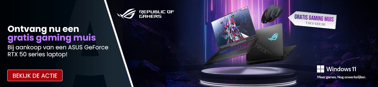 ASUS - Ontvang nu een gratis gaming muis t.w.v. €89,90