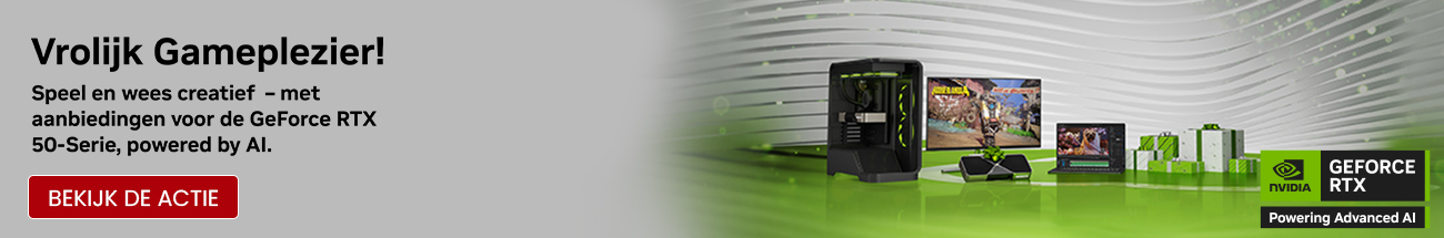 NVIDIA Vrolijk Gameplezier! Met aanbiedingen voor de GeForce RTX 50-serie