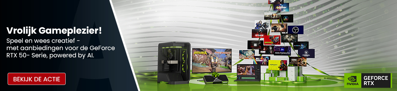 NVIDIA Vrolijk Gameplezier! Met aanbiedingen voor de GeForce RTX 50-serie