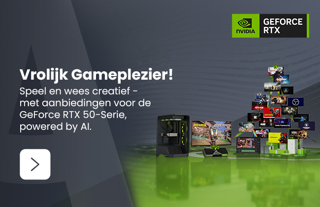 NVIDIA Vrolijk Gameplezier! Met aanbiedingen voor de GeForce RTX 50-serie