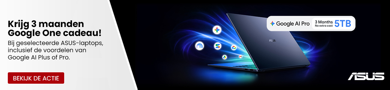 Krijg 3 maanden Google One cadeau van ASUS bij bepaalde ASUS-laptops, inclusief de voordelen van Google Al Plus of Google Al Pro