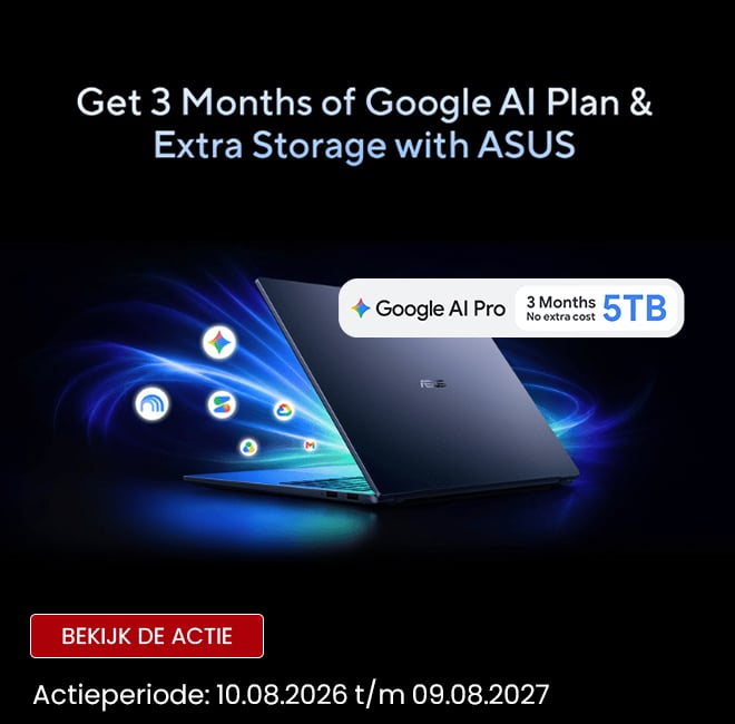 Krijg 3 maanden Google One cadeau van ASUS bij bepaalde ASUS-laptops, inclusief de voordelen van Google Al Plus of Google Al Pro - Promo