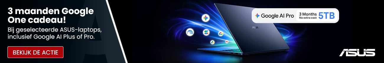 Krijg 3 maanden Google One cadeau van ASUS bij bepaalde ASUS-laptops, inclusief de voordelen van Google Al Plus of Google Al Pro - Productbanner