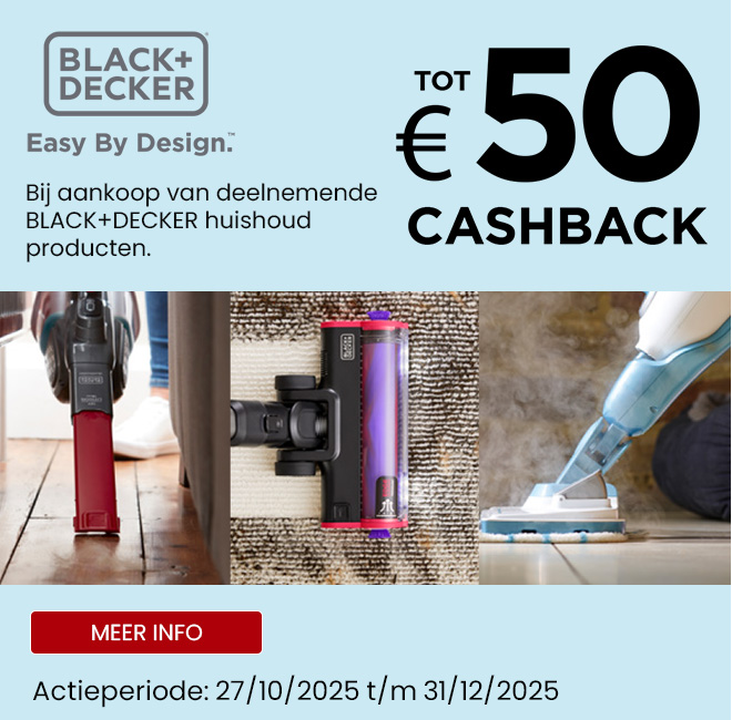 Black+Decker tot 50 euro cashback