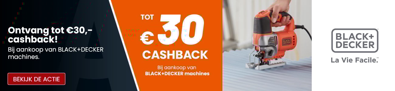 BLACK + DECKER ontvang tot €30,- cashback!