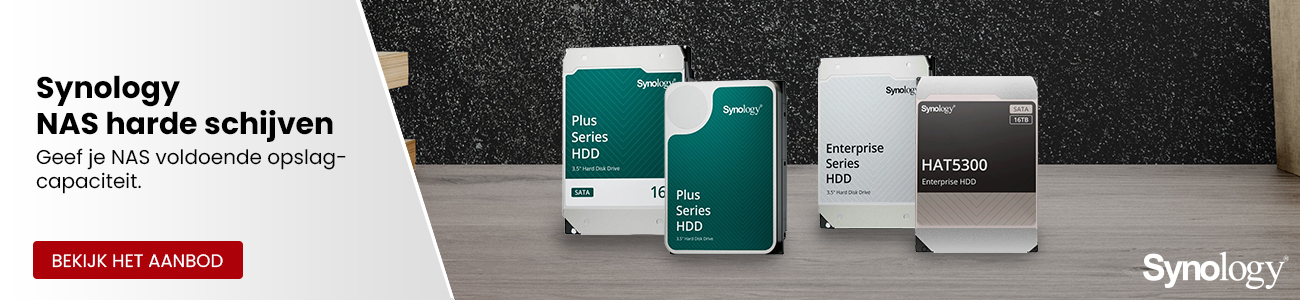 Synology NAS harddisks.  Geef je NAS voldoende opslagcapaciteit.