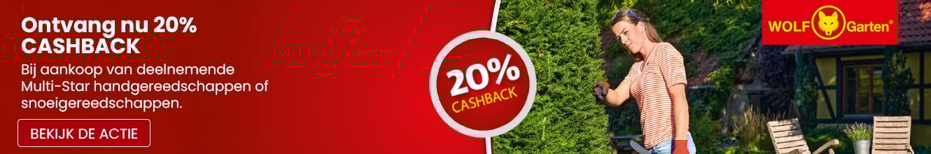Wolf-Garten 20% cashback op multi-star hand-/snoeigereedschap