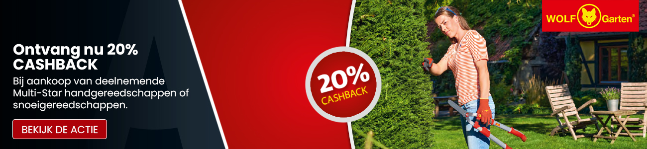 Wolf-Garten 20% cashback op multi-star hand-/snoeigereedschap