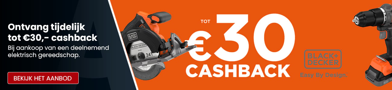 BLACK+DECKER - Ontvang tijdelijk  tot €30,- cashback