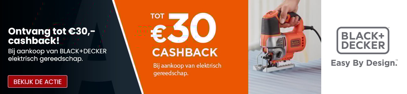 Black + Decker actie: Tot €30 cashback elektrisch gereedschap