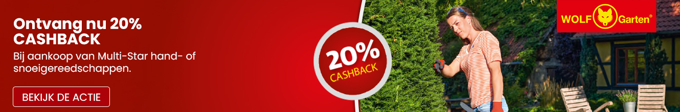Wolf-Garten actie: 20% cashback op snoeigereedschap