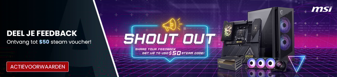 MSI - Geef je feedback en ontvang tot $50 steam voucher!