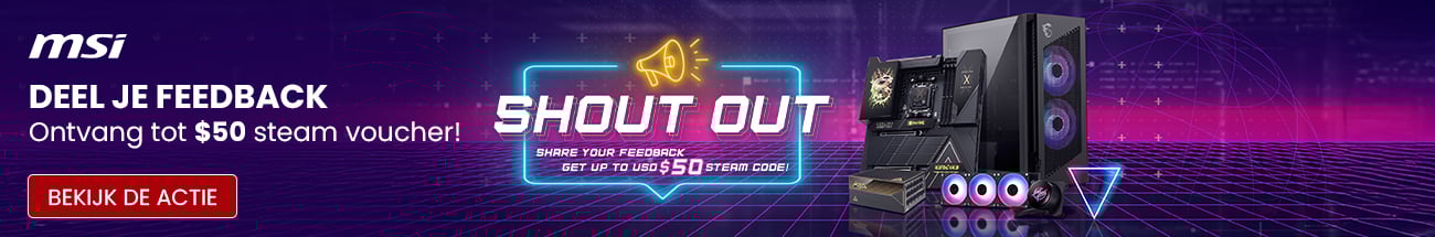 MSI - Geef je feedback en ontvang tot $50 steam voucher!