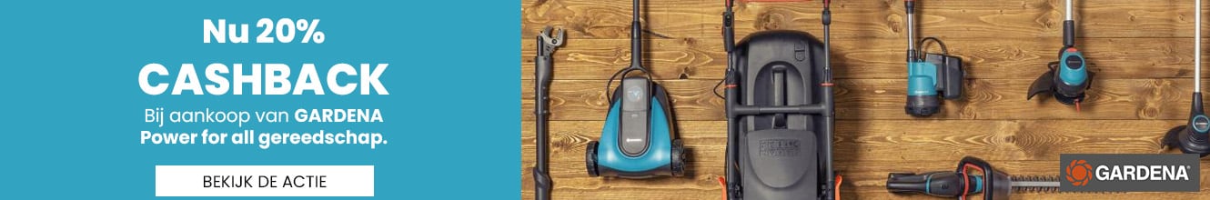 Nu 20% cashback bij aankoop van GARDENA Power for all gereedschap