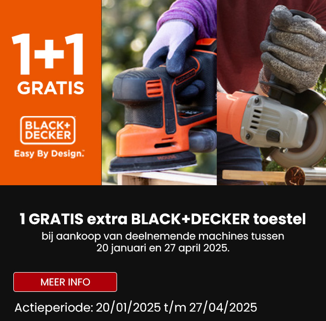 Black+Decker 1+1 gratis - Promobanner