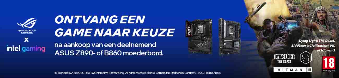 Ontvang een gratis game naar keuze bij aankoop van een deelnemend ASUS Intel Z890 of B860 moederbord