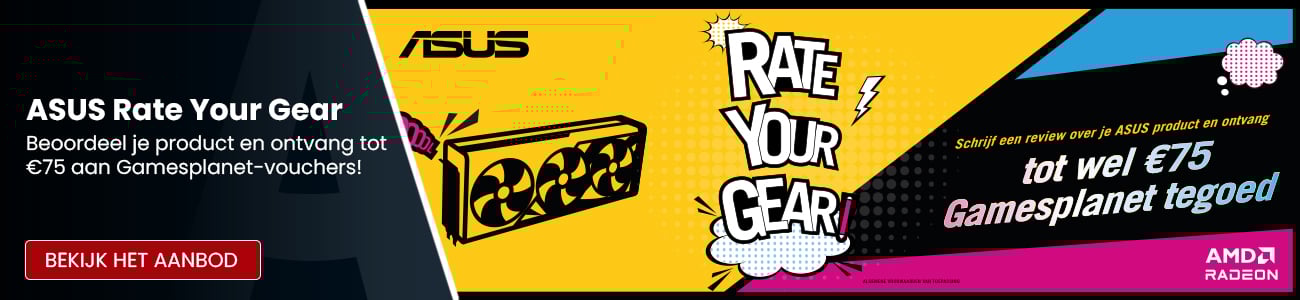 ASUS Rate Your Gear - Beoordeel je product en ontvang tot €75 aan Gamesplanet-vouchers!