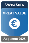 Dit product is onderscheiden met een Tweakers Great Value award
