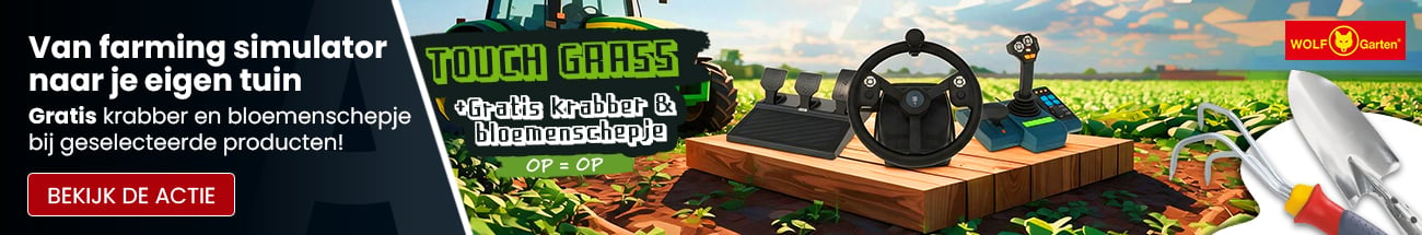 Ontvang gratis een krabber en bloemenschepje bij geselecteerde Farming sim producten.