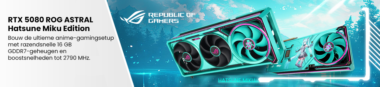 ASUS GeForce RTX 5080 ROG ASTRAL GAMING OC Hatsune Miku Edition grafische kaart
