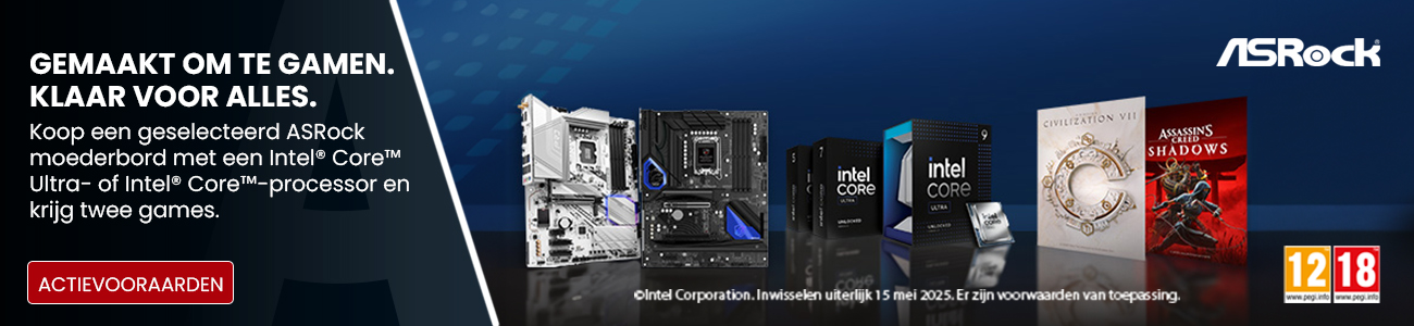 ASRock Intel Gamer Days - Krijg twee games bij aankoop van een ASRock moederbord met een Intel® Core™ Ultra- of Intel® Core™-processor