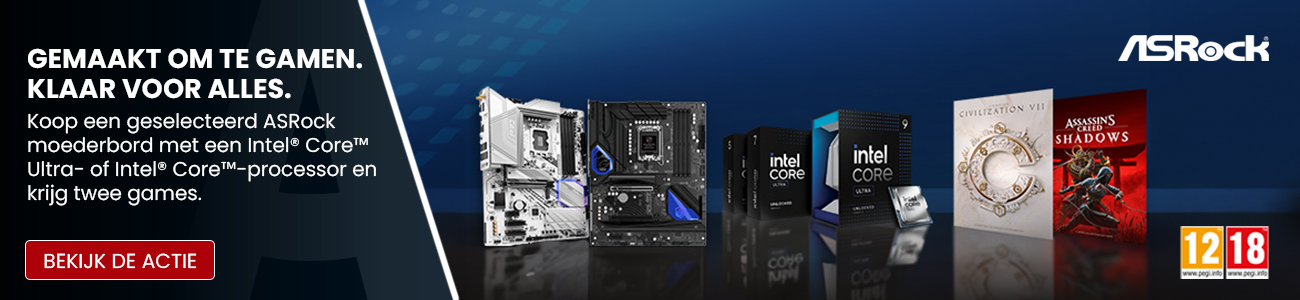 ASRock Intel Gamer Days - Krijg twee games bij aankoop van een ASRock moederbord met een Intel® Core™ Ultra- of Intel® Core™-processor
