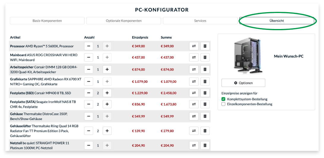 Overzicht van je configuratie